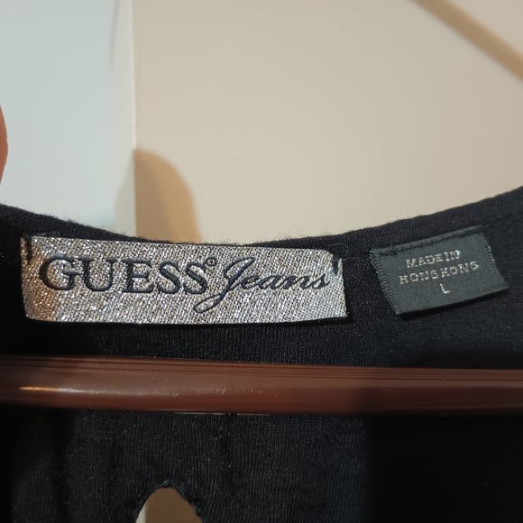 VGUC ~ Guess Jeans Women's Open Back Tank Top w/ Embellished Front (Size: Large) - Picture 2 of 5